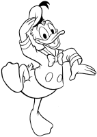 A coloring page of donald duck